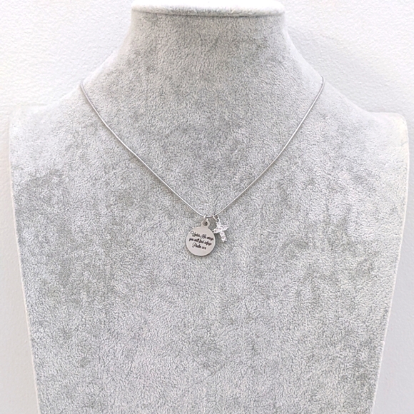 Christian Bible Verse Scripture Cross Necklace - Picture 5 of 6